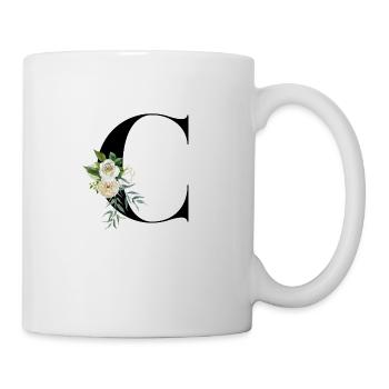 C flowery letter - Mug - white - Right