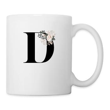 lettre D fleuris - Mug blanc - blanc - Droite