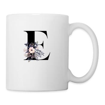 Buchstabe E blühende - Tasse - Weiß - Rechts