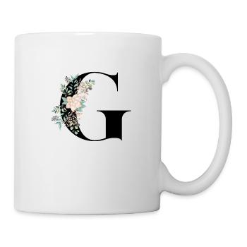 Buchstabe G blühen - Tasse - Weiß - Rechts