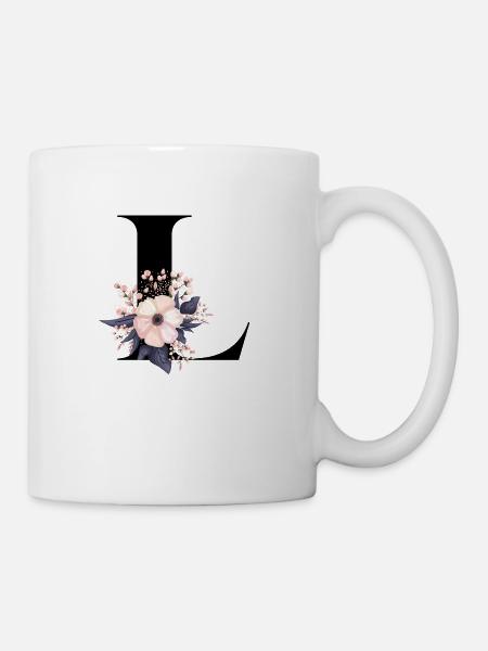 lettre L fleuris - Mug blanc - blanc