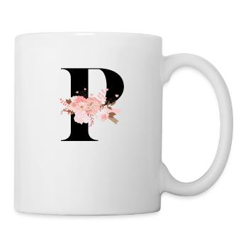 P flowery letter - Mug - white - Right