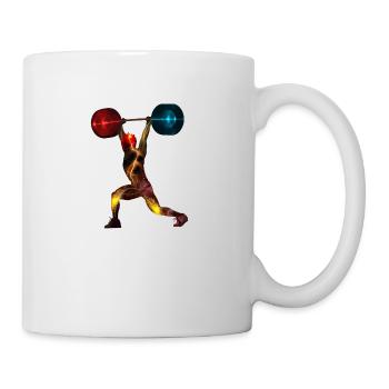 weightlifting weightlifters - Mug - white - Right
