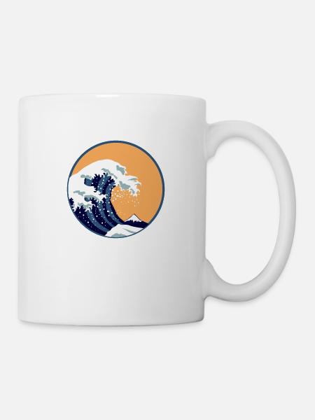 Waves The Big Wave Before Kanagawa Retro Art Gift - Mug - white