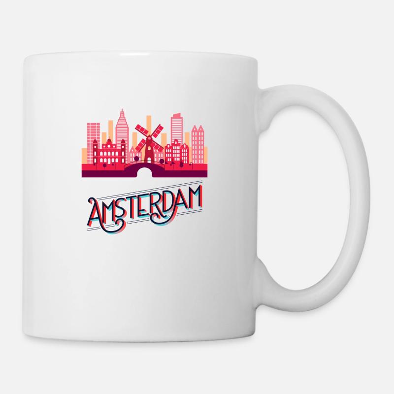 Amsterdam Pays-Bas Netherlands Holland Skyline - Mug blanc - blanc