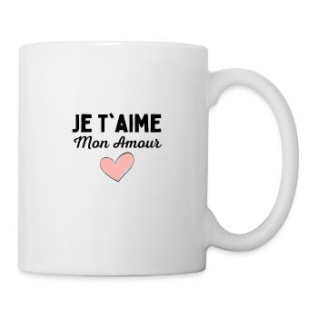 je t'aime mon amour coeur t shirt love - Mug blanc - blanc - Droite