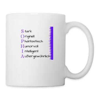 Sophia- Name und Persönlichkeit - Tasse - Weiß - Rechts