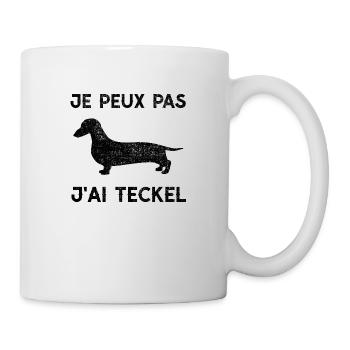 Je peux pas j'ai teckel - Vintage - Mug blanc - blanc - Droite
