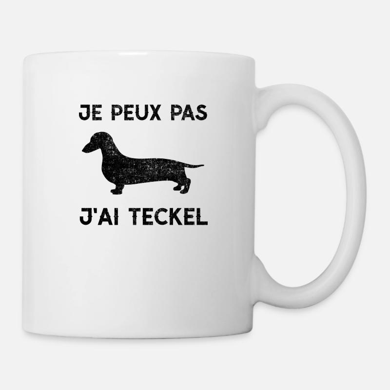 Je peux pas j'ai teckel - Vintage - Mug blanc - blanc
