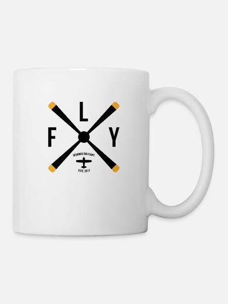 Designed for flight Geschenk Flugzeug Copilot - Tasse - Weiß