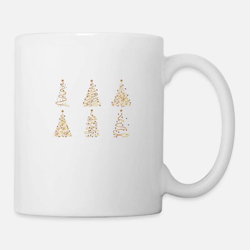 Abstrakte goldene Weihnachtsbaum - Tasse - Weiß