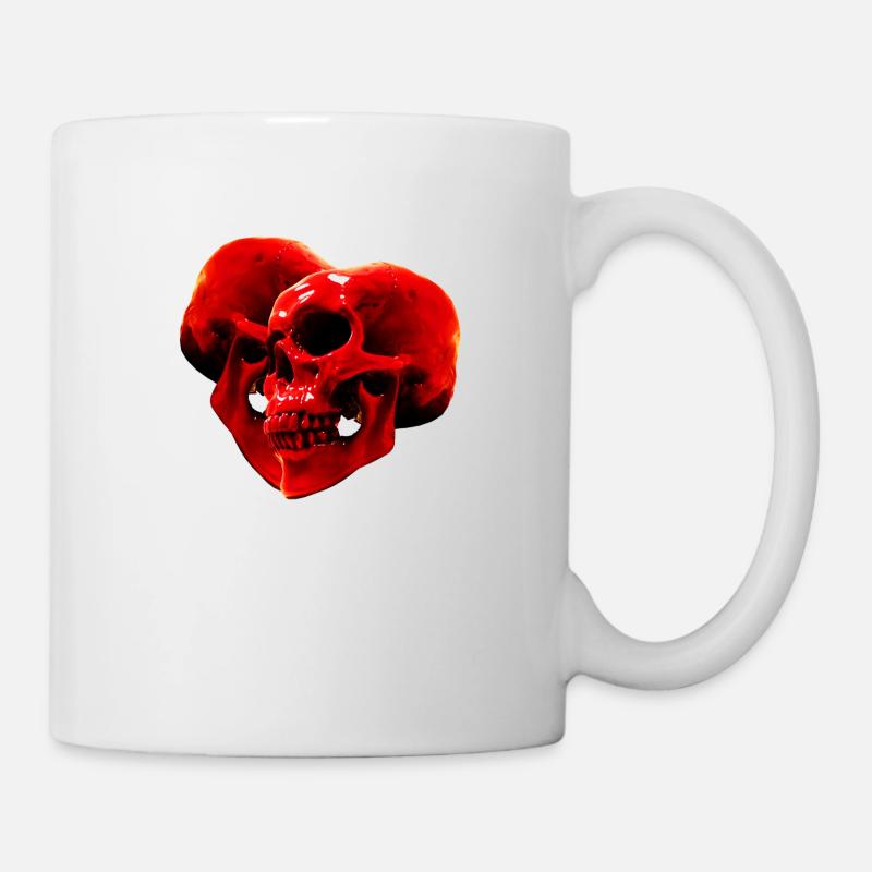 skull heart 1 - Mug - white