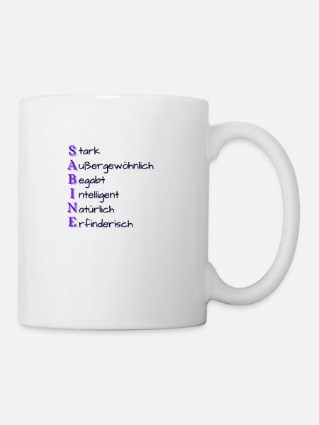 Sabine- Name, Charakter, Eigenschaften - Tasse - Weiß