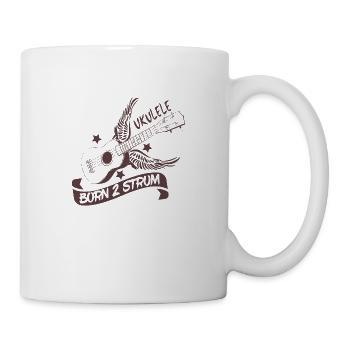 Ukulele born strum gift musician Hawaii - Mug - white - Right