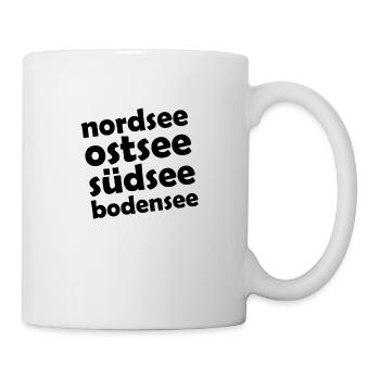 Bodensee - Südsee - Ostsee - Nordsee - Konstanz - Tasse - Weiß - Rechts