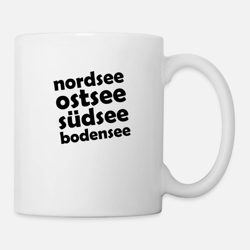Bodensee - Südsee - Ostsee - Nordsee - Konstanz - Tasse - Weiß