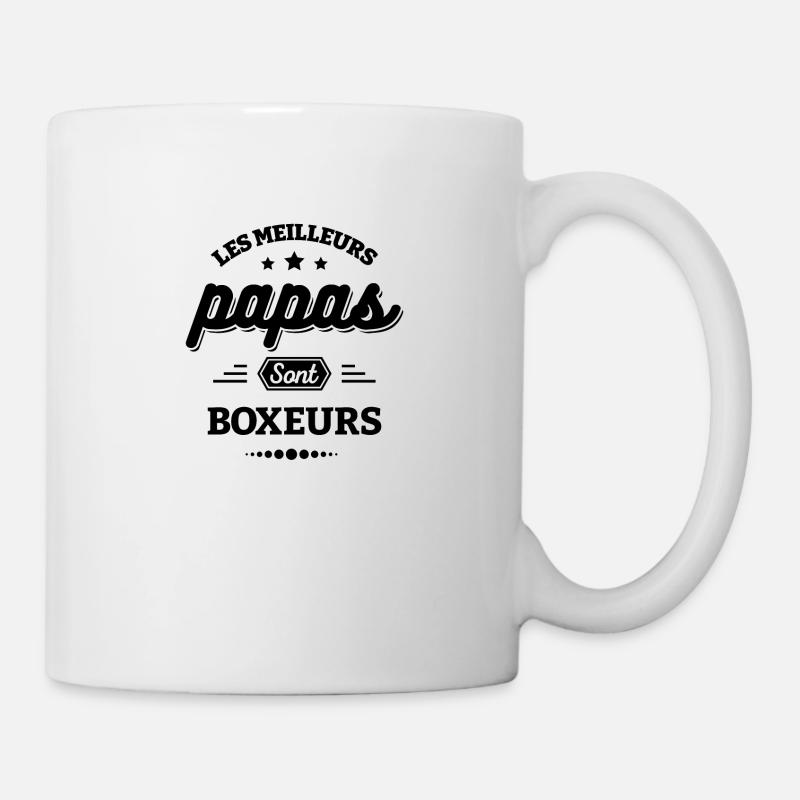 LES MEILLEURS PAPAS SONT BOXEURS - Mug blanc - blanc