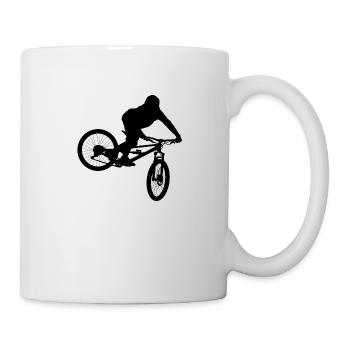 Downhill Mountainbike, Cross Mountainbiker BMX MTB - Tasse - Weiß - Rechts