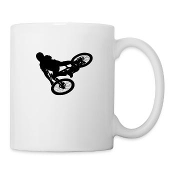 Downhill Mountainbike, Cross Mountainbiker BMX MTB - Tasse - Weiß - Rechts