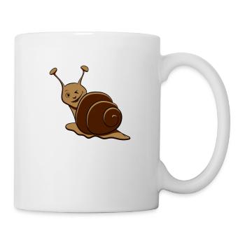 Schnecke lustig zwinkern - Tasse - Weiß - Rechts