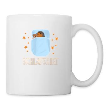 Rotkehlchen kuschelt mit Teddy Schlafshirt Vogel - Tasse - Weiß - Rechts