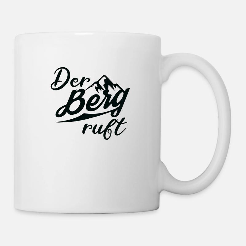 Der Berg ruft Wandern Spruch - Tasse - Weiß