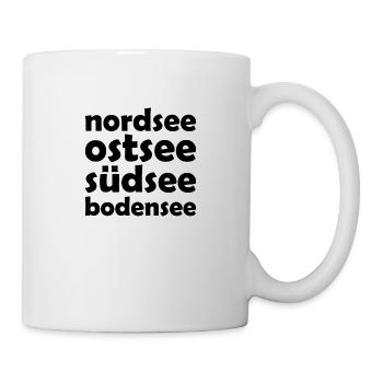Bodensee - Südsee - Ostsee - Nordsee - Konstanz - Tasse - Weiß - Rechts