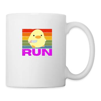 Race Run Duck with Knife Meme Funny Saying Fun - Mug - white - Right