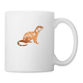 Maori Loutre de la Polynésie Tribal Tattoo Cadeau - Mug blanc - blanc - Droite
