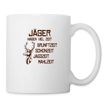 Jäger Geschenk Jagd Wildschwein Jägersmann - Tasse - Weiß - Rechts