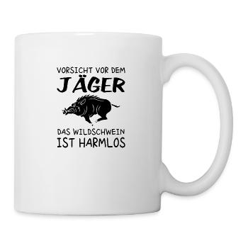 Jäger wildschwein Geschenk Jagd Jägersmann - Tasse - Weiß - Rechts