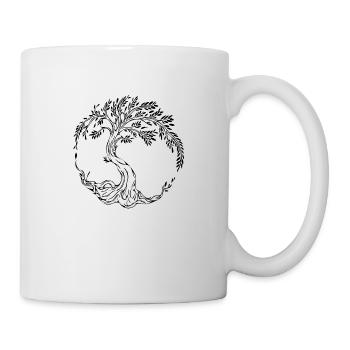 Eleganter Lebensbaum - Tasse - Weiß - Rechts