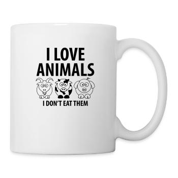 Animal Love, vegan, healthy, food, animals, love - Mug - white - Right