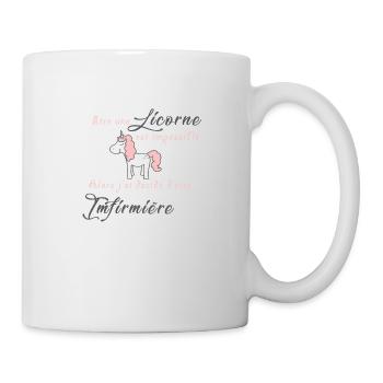Licorne Infimiere - Mug blanc - blanc - Droite