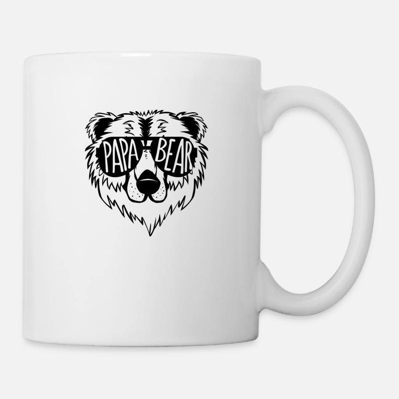 Papa bear Geschenk Vater Vatertag Spruch - Tasse - Weiß