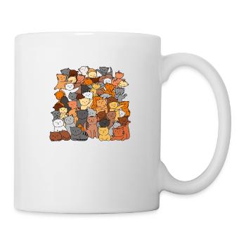 Gruppe bunte Katze - Tasse - Weiß - Rechts
