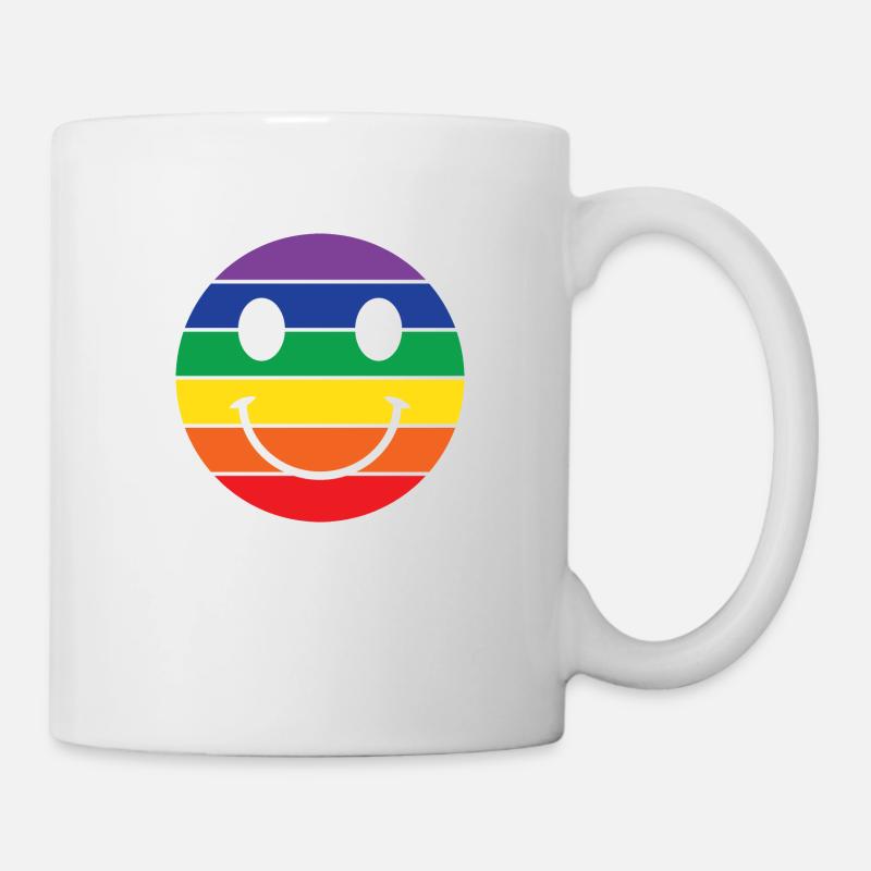 Arc-en-ciel Emoj - Mug blanc - blanc