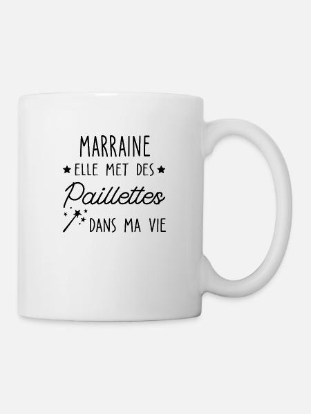 Marraine elle met des paillettes dans ma vie - Mug blanc - blanc