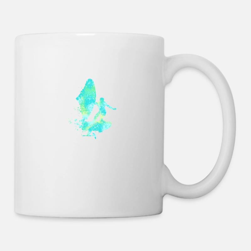 Double Exposure Wing Foiling Hydrofoiling cadeau - Mug blanc - blanc