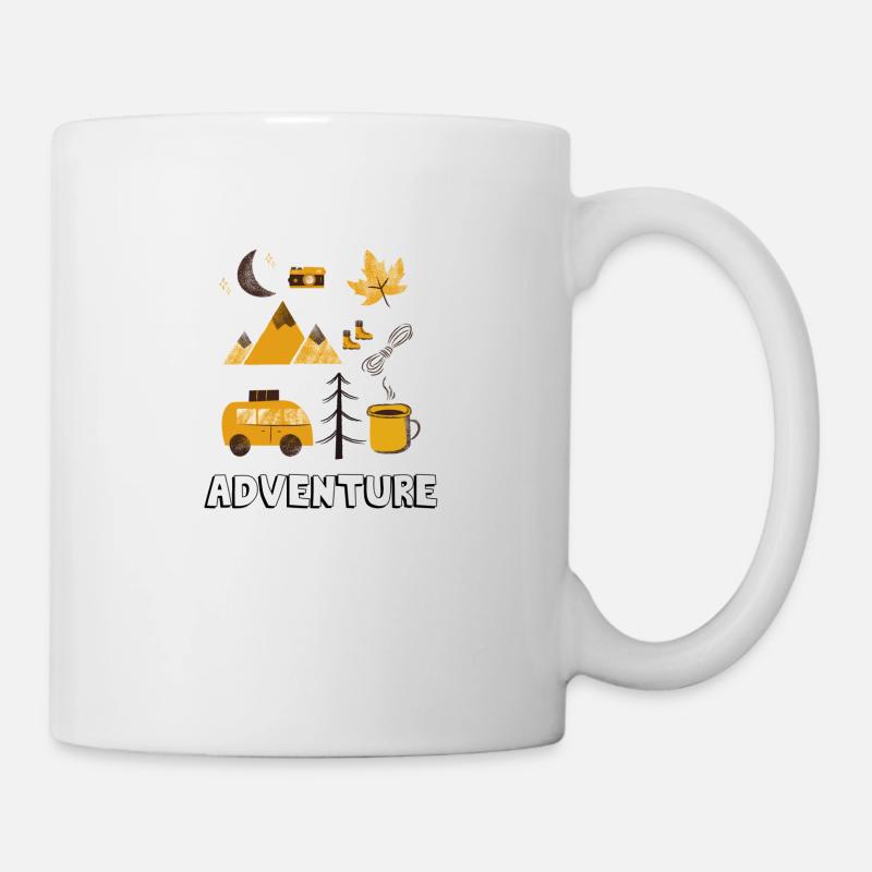 Adventure Nature Camping Bus Café Lune - Mug blanc - blanc