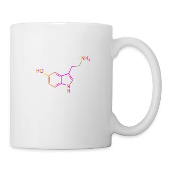 Serotonin Molekül Chemie Glück Geschenkidee - Tasse - Weiß - Rechts
