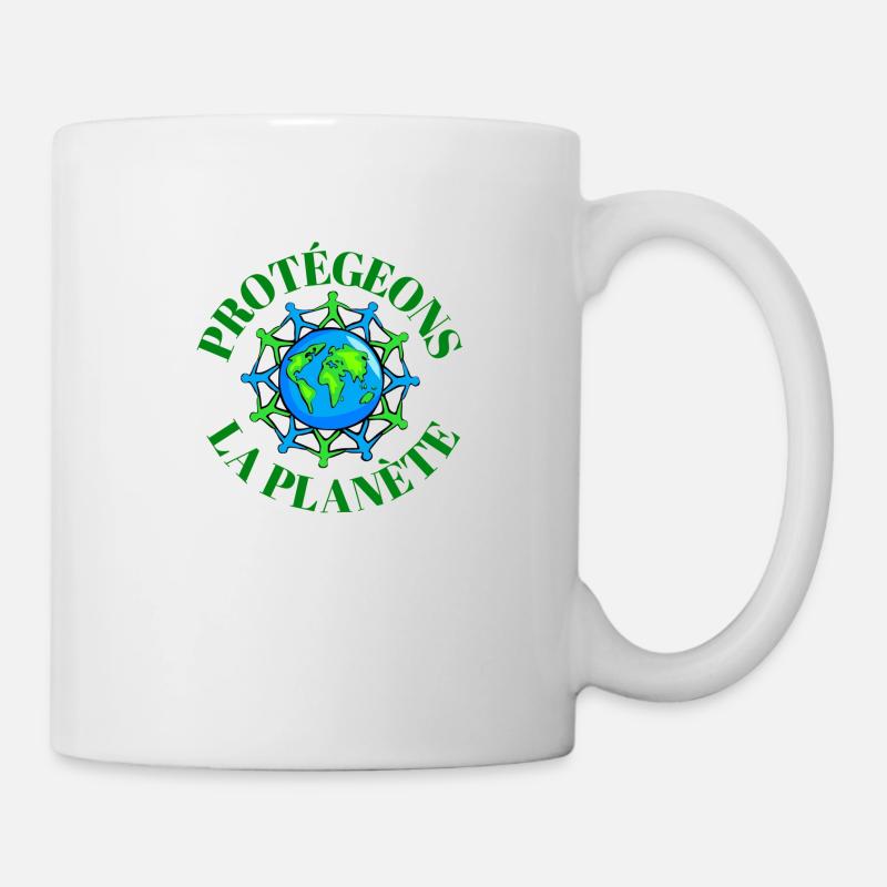 logo protégeons la planète - Mug blanc - blanc