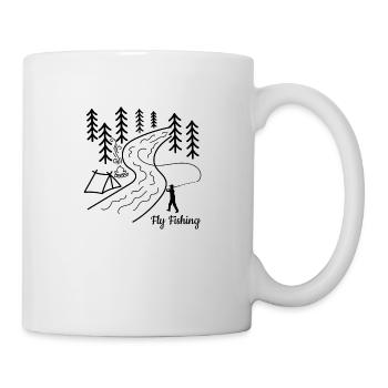 Fly fishing fishing trip gift trout hobby - Mug - white - Right