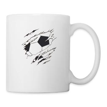 ballon de foot, pour les footeux tshirt déchiré - Mug blanc - blanc - Droite