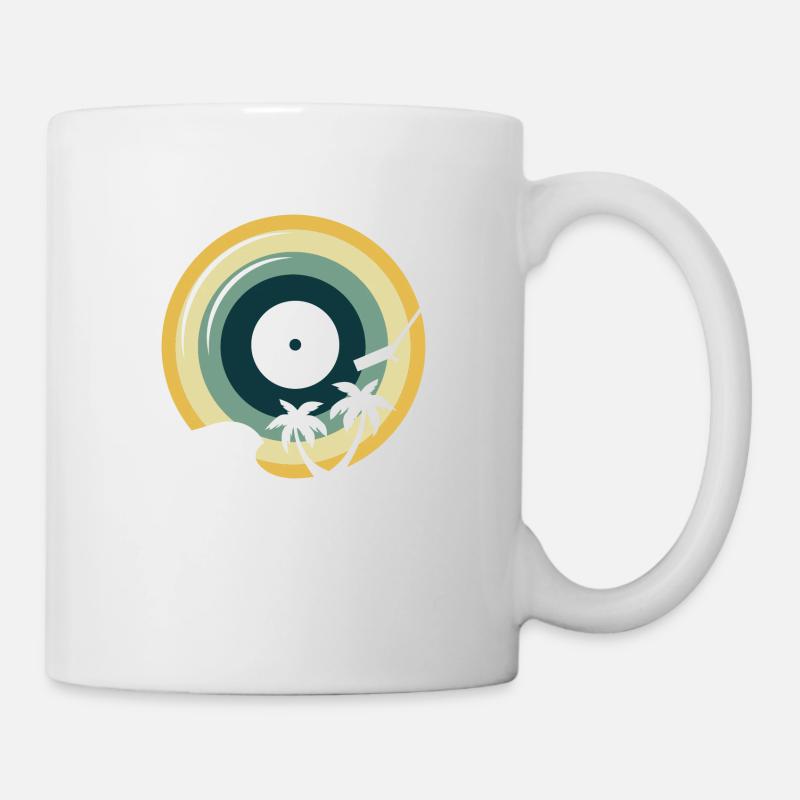 Vinyl Record Summer Sun Vibes Retro Sunset - Mug - white