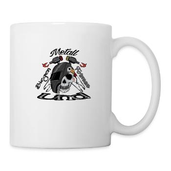Skull with welding helmet and welding torch - Mug - white - Right