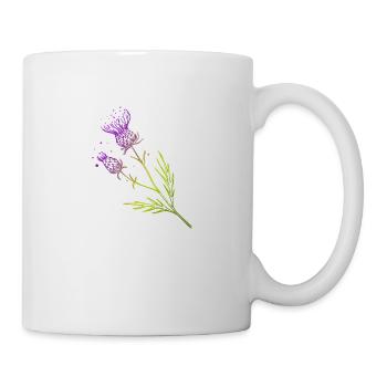 Schottland Distel Blume Tattoo Design Geschenkidee - Tasse - Weiß - Rechts