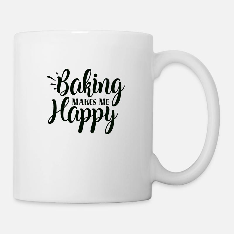 Backen macht mich glücklich - Tasse - Weiß