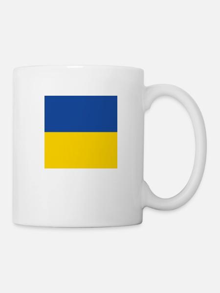 Ukraine-Flagge, Ukraine stolz, ukrainisches Geschenk - Tasse - Weiß