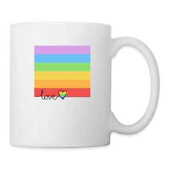 Regenbogen, LGBT, Rainbow, Gay Pride, Love - Mug - white - Right